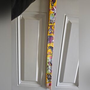 Hermes Vibrant Striped and Dotted Silk Scarf, Twilly